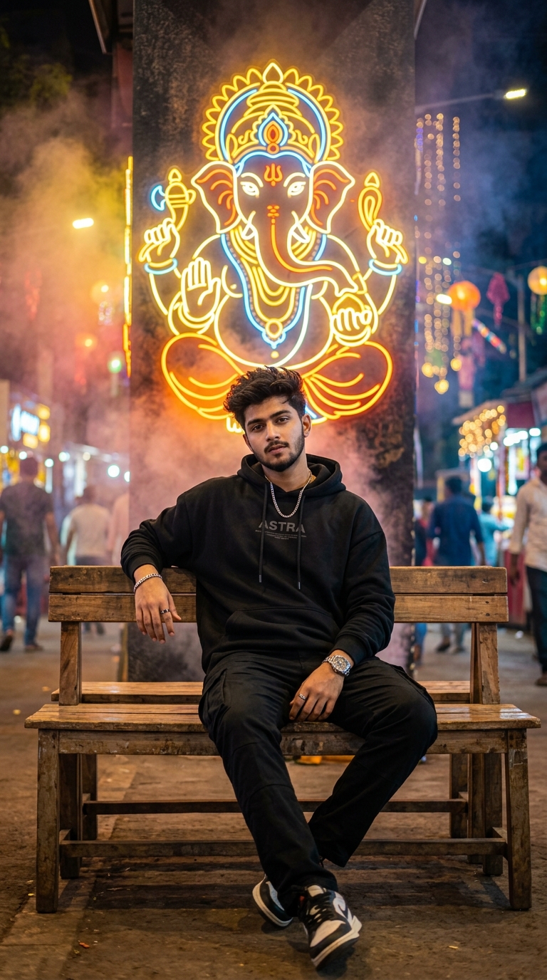Anup Sagar AI Photo Retro Style - 90s Vintage Cafe & Direct Flash