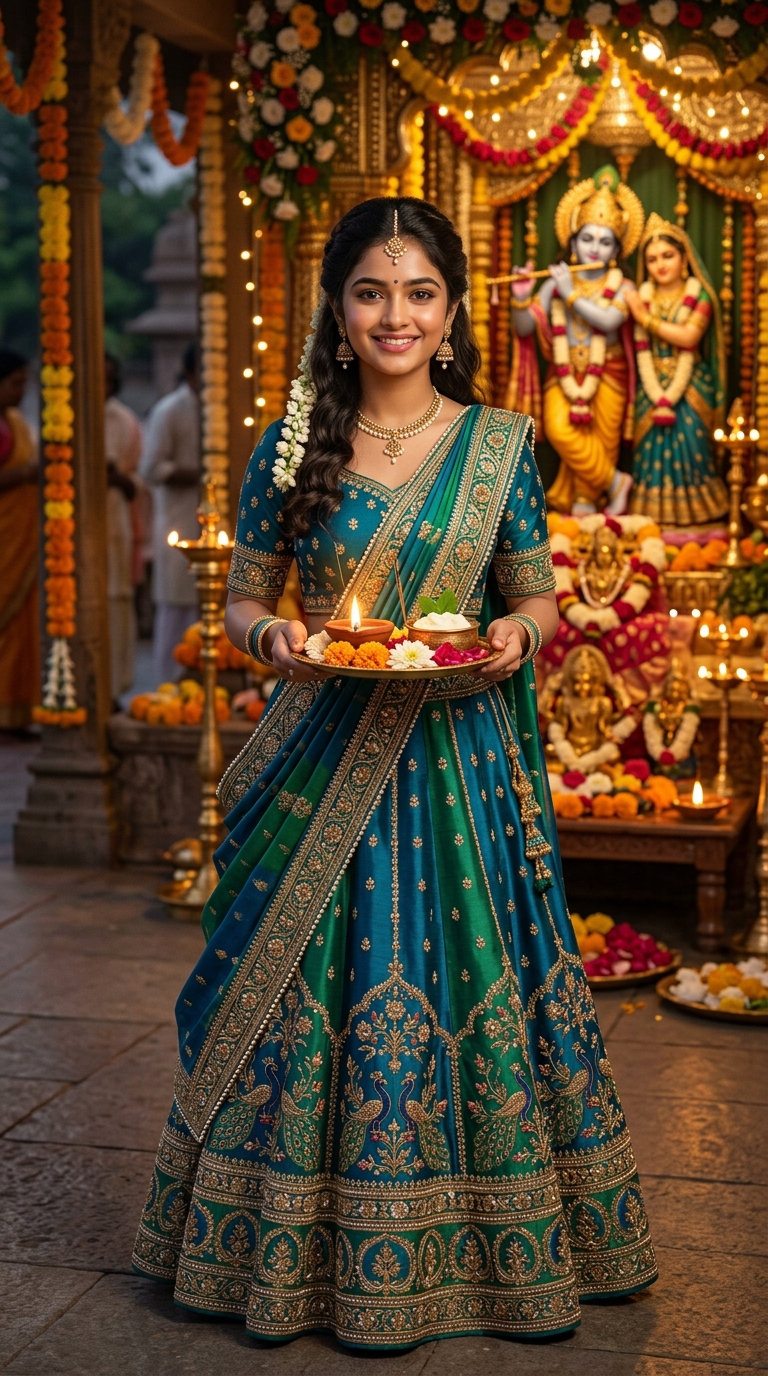 AI Photo Editor Anup Sagar Radha Look - Divine Vrindavan Saree DP